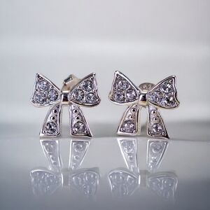Silver Bow Earrings